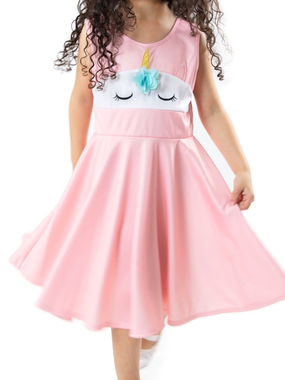 Little Adventures Unicorn Twirl Dress Pink